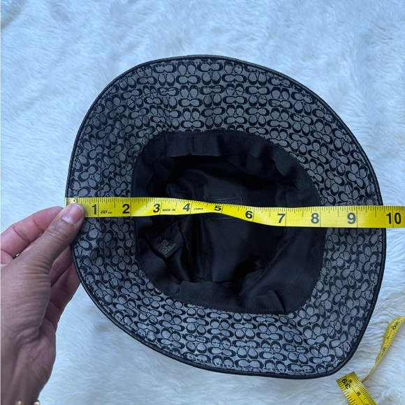 Vintage Coach Womens Signature Jacquard Bucket Hat Size M/L Monogram Y2K Buckle - Picture 12 of 14